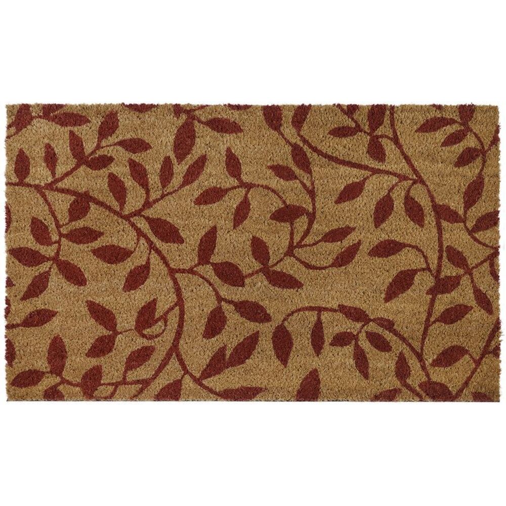 Achim Home Furnishings Printed Coir Mat, 18" L x 30" W, Rectangle, Leaves